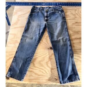 Wrangler Five Star Premium Regular Flex Fit Jeans Mens (36x26) Blue Hook Closure